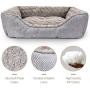 FURTIME Durable Dog Bed for Large Medium Small Dogs Soft Washable Pet Bed Breathable Rectangle Sleeping Bed Anti-Slip Bottom (24'' x 21'' x 8'', Grey)