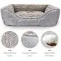 FURTIME Durable Dog Bed for Large Medium Small Dogs Soft Washable Pet Bed Breathable Rectangle Sleeping Bed Anti-Slip Bottom (24'' x 21'' x 8'', Grey) FURTIME Durable Dog Bed for Large Medium Small Dogs Soft Washable Pet Bed Breathable Rectangle Sleeping Bed Anti-Slip Bottom (24'' x 21'' x 8'', Grey)