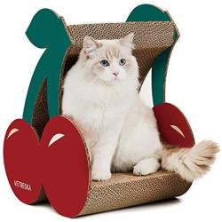 VETRESKA Cat Scratcher Cardboard Cat Scratching Post for Kitty and Adult Cats, Cheese, Cherry and Cactus