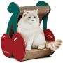 VETRESKA Cat Scratcher Cardboard Cat Scratching Post for Kitty and Adult Cats, Cheese, Cherry and Cactus