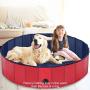 WUYISHAN Foldable Dog Pool Large Pet Bathing Tub Kids Cats Swimming Plastic Pool Backyard Outside Water Game for Kiddie Pets Portable