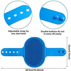 3Pcs Dog Grooming Brush, Pet Silicone Shampoo Bath Brush Soothing Massage Anti-Skid Rubber Comb with Adjustable Ring Handle for Long Short Hair Medium Large Pets Dogs Cats, Tangles and Dead Undercoat