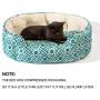 LUCKITTY Small Dog Bed & Big Cat Bed, Round Pet Beds for Indoor Cats or Small Dogs, Round Machine Washable Super Soft & Plush Flannel Pet Supplies, Slip-Resistant, Boho Print Khaki