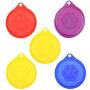 COSMOS Pack of 5 Pet Cat Dog Food Storage Can Covers Lids, Random Color