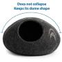 MEOWFIA Premium Felt Cat Bed Cave (Medium) - Handmade 100% Merino Wool Bed for Cats and Kittens