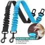 Dog Seat Belt,2 Pack Pet Car Seat Belts Adjustable Heavy Duty & Elastic Vehicle Dog Safety Belt Harness for Travel Daily Use - Compatible with Any Pet Harness