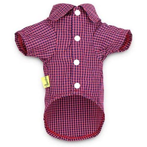 DroolingDog Dog Polo Tee Plaid Shirts for Dogs