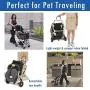HPZ Pet Rover Lite Premium Light-Weight Dog/Cat/Pet Stroller Travel Carriage with Convertible Compartment/Zipper-Less Entry/1-Hand Quick Fold/Aluminum Frame for Small & Medium Pets