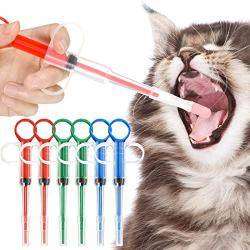 Nuanchu 6 Pieces Pet Medicine Feeding Syringe Pet Tablet Syringe with 2 Tips 2-in-1 Pet Pill Liquid Syringe Dispenser Tools for Birds Cats Dogs