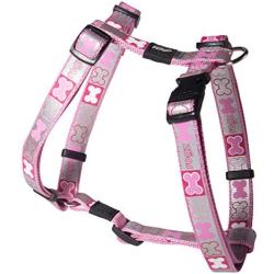 Rogz Pupz Reflecto H-Harness, Medium, Pink Bone