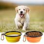 ME.FAN Collapsible Dog Bowl [2 Set] Travel Portable Dog Bowl(12oz) Silicone Foldable Travel Bowl/Pet Food Bowl/Cat Water Bowl/Silicone Pet Expandable Bowls + Carabiners Per Set
