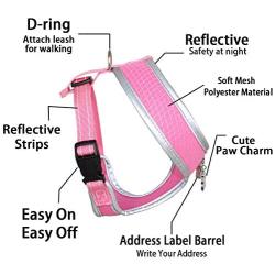 WONDERPUP Reflective Dog Cat Harness No Pull Soft Mesh Adjustable Safe Harness for Small and Medium