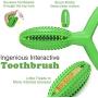 CHZHENG Dog Toothbrush Chew Toys, Teeth Cleaning Care Massager Multifunctional Rubber Interactive Toothbrush Stick for Medium Large Dogs,Green