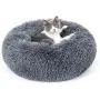 rabbitgoo Cat Bed for Indoor Cats, Fluffy Round Cat Bed for Small Dogs Kittens, Self Warming Calming Bed for Improved Sleep, Soft Plush Donut Cuddler Cushion Pet Bed, Non-Slip, Machine Washable, Gray