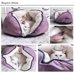 Yangmani Cat Litter Cat Sleeping Bag Kennel Small Dog Autumn and Winter Warm Semi-Closed Cat Room Cat House Cat Nest Pet Supplies Travel with Pets