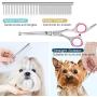 PAWABOO Pet Dematting Comb & Dog Grooming Scissors Kit 5 Pack