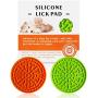 Silicone Dog Lick Mat in Slow Feeder Healthier Eating for Small Dogs Favorite Treats-2 Packs of Licking Pad