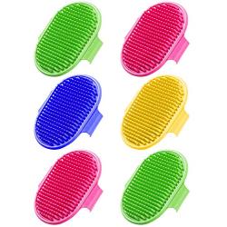 6 Pieces Pet Bath Brush Dog Washing Brush Dog Rubber Brush Cat Grooming Brush Dog Shedding Brush Pet Shampoo Brush for Dogs and Cats