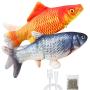 Malier 2 Pack Electric Fish Cat Toy, Realistic Plush Moving Wagging Fish Cat Toys Simulation Interactive Cat Kitten Toys for Indoor Cats Pets Kitten, Perfect for Biting, Chew and Kick