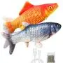 Malier 2 Pack Electric Fish Cat Toy, Realistic Plush Moving Wagging Fish Cat Toys Simulation Interactive Cat Kitten Toys for Indoor Cats Pets Kitten, Perfect for Biting, Chew and Kick