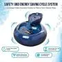Intelligent Cat Water Fountain, Ceramic Ultra-quiet Pet Water Dispenser, Automatic Drinking Fountain for Cats and Dogs, Blue Pet supplies