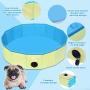 Zacro Foldable Small Dog Pool - Pet Dog Cats Paddling Bath Pool, Small Outdoor Bathing Tub for Dogs Cats and Kids (31.5 X 7.9 in)