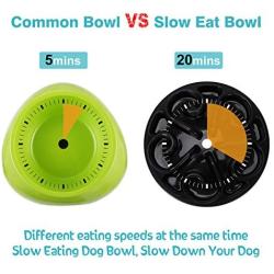 LEACOOLKEY Plastic Dog Bowl,Slow Eating Dog Feeder,No Chocking/Anti-Gulp Slower Bowl,Stop Bloat for Dogs/Reduce Slip Puzzle Bowl for Small Puppy Medium Dogs, Slow Bowl for Fast Eater