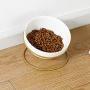 JUILE YUAN Elevated Cat Bowl - Ceramic Tilted Elevated Raised Pet Dish with Metal Stand, Tall Cat Bowls for Food and Water,Anti Vomiting, Whisker Fatigue, Dishwasher Safe, Protect Dog and cat Spine