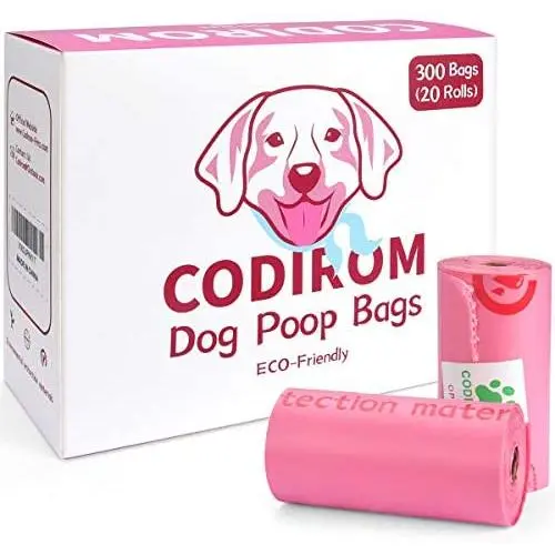 Dog Poop Bags 300 Counts 15 Rolls Extra Strong Dog Waste Bag Corn-Based Bio-Degradable ECO-Friendly