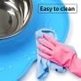 Linifar Double Dog Bowl, 14 oz Stainless Steel Dog Food and Water Bowl Food Scoop Pet Feeder Dish with Non Spill Skied Silicone Mat for Puppy Cats Small Medium Dogs