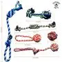 Otterly Pets Small Puppy Dog Rope Toys for Play Chew Teething and Boredom - for Smaller Dogs (6-Pack)
