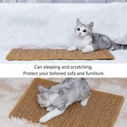 KEMULUS Cat Scratcher Mat Anti Slip Natural Sisal Cat Scratching Mats Horizontal Cat Floor Scratching Pad Rug Doorway Cat Sisal Mat Sleeping Carpet Protecting Furniture and Sofas