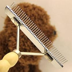 Teanfa Professional Large Dogs Hair Brush Slicker Long Short Hair Comb Rake for Cleaning and Grooming Dematting Detangling Pets Hair