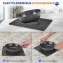 Non Skid Pet Bowl Set - No Flip Dog Bowl Dog Spill Proof Mat Set - Interlocking Non Skid Pet Puppy Cat Dog Bowl With Mat - Twisty Dish Food/Water Bowl for Mess Free Feeding - SereneLife SLTDG69 (Gray)