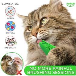 Ronton Cat Toothbrush Catnip Toy - Durable Hard Rubber - Cat Dental Care, Cat Interactive Toothbrush Chew Toy