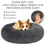 Lacher Donut Pet Bed Round Cushion Marshmellow Faux Fur Cuddler, Calming Fluffy Comfy Bed for Dog and Cat