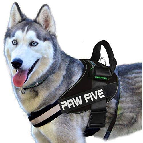 Paw Five CORE-1 Dog Harness, Reflective No-Pull with Built-in Waste Bag Dispenser, Fully Adjustable with Padded Control Handle for Medium and Large Dogs, Paw Five CORE-1 Dog Harness, Reflective No-Pull with Built-in Waste Bag Dispenser, Fully Adjustable with Padded Control Handle for Medium and Large Dogs,