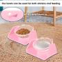 SWEETPET Raised Cat Bowl, Cat Food Water Bowl 15 Degrees Tilted Adjustable Anti-Overturn Pet Feeder Dishes for Small Cat and Dogs