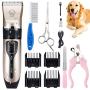 GAMURRY Dog Clippers, Pet Shaver Clippers, Low Noise Cordless Dog Grooming Kit, Electric Pet Hair Trimmers for Dogs Cats and Other, Washable, Quiet, USB Rechargeable, 5 Gear fine Adjustment.