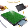 TSIANHUZY Dog Grass Pad with Tray, Artificial Turf Dog Grass Pee Pad Potty Training for Indoor Outdoor Use, Washable Replacement Potty Mat for Puppy and Small Pet - with a Pet Poop Pick-up Tool