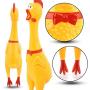 2 Pack Screaming Rubber Chicken,Squeaky Noise Yellow Chicken Toy Dog Chew to, Ideal Prank Novelty Gift,15”