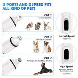 Ieebee Dog Nail Grinder Upgraded-Adjustable 2 Speed Low Noise Rechargeable Eelectric Pet Nail Trimmer,Professional Painless Paws Grooming and Smoothing for Small Medium Large Dogs and Cats