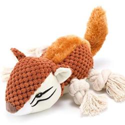 IOKHEIRA Squeaky Plush Dog Toys Large Breed, Squirrel Puppy Chew Toy, Durable Dog Plush Toys, Stuffed Dog Toys for Medium Dogs, Tough Dog Chew Toy for Large Dogs