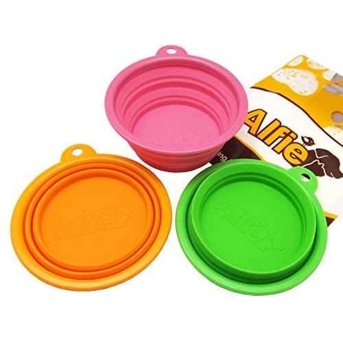 Alfie Pet - Set of 3 ROS Silicone Pet Expandable/Collapsible Travel Bowl - Size: 1.5 Cups