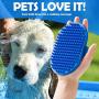 Lilpep Dog Bath Brush, Rubber Pet Shampoo Brush with Silicone Bristles for Massaging Grooming, Removing Short Haired Dogs Cats Shedding, Tangles and Dead Undercoat 2pcs