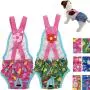 Pack of 2 Female Dog Diapers Sanitary Pantie Washable Reusable with Suspenders Stay On for Small Pet (XS: Waist 12'' - 14'', Pink Butterfly and Green Cupcake)