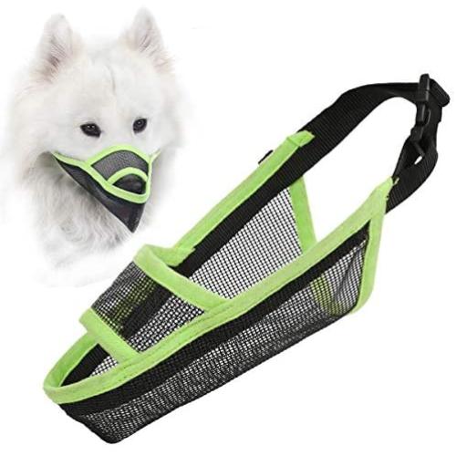 LUCKYPAW Nylon Dog Muzzle for Small Medium Large Dogs, Air Mesh Breathable and Drinkable Pet Muzzle for Anti-Biting Anti-Barking Licking