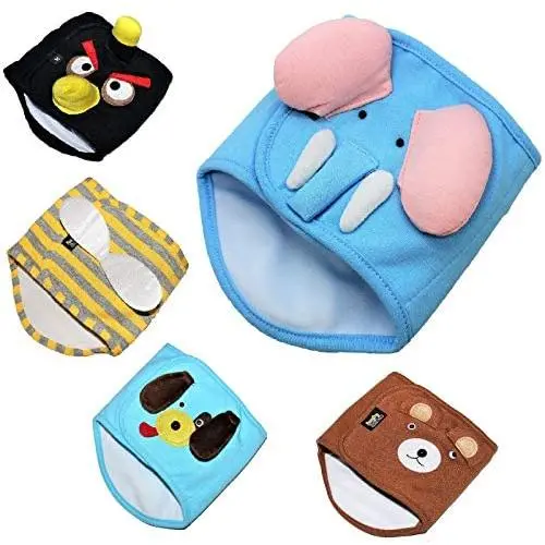 Dog Puppy Funny Diaper Belly Band Male Boy for Small Breeds (Blue Elephant, S - Waist 8'' - 10'')