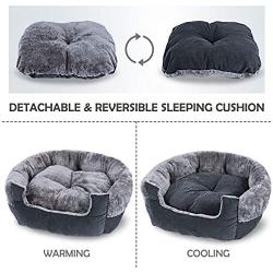 GASUR Small Dog Bed & Cat Beds, Round Pet Beds for Indoor Cats, Detachable Machine Washable Soft & Plush Calming Dog Bed, Self Warming & Cooling Kitten Puppy Bed