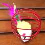 ocijf179 6.5cm Ball Cage Inner Mouse Cat Kitten Feather Playing Game Toy Pet Supplies - Random Color